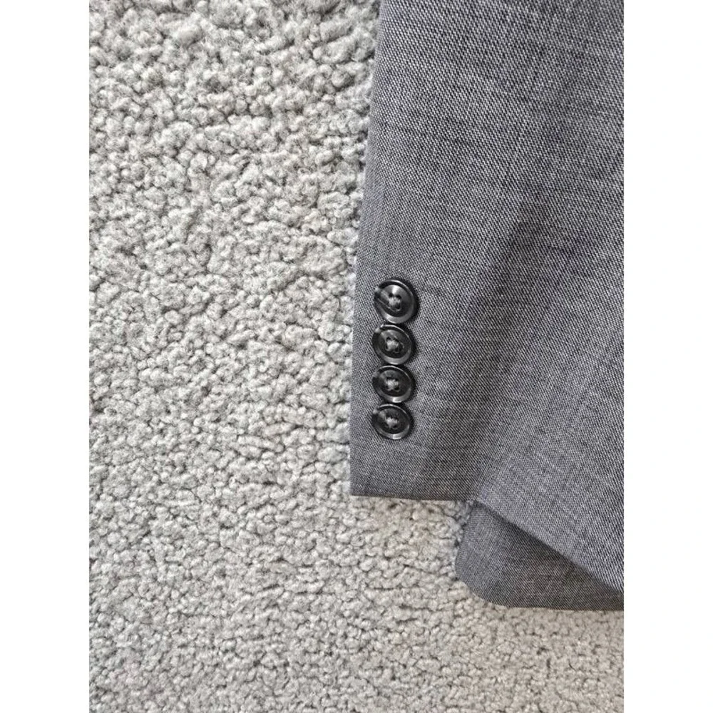Calvin Klein Slim-Fit Wool Stretch Suit Jacket Men's 40L Gay Heather Long Sleeve
